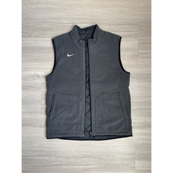 AZ Cardinals Black Gray Reversible Quilted Zip Up Vest L Outdoor Sports Layering